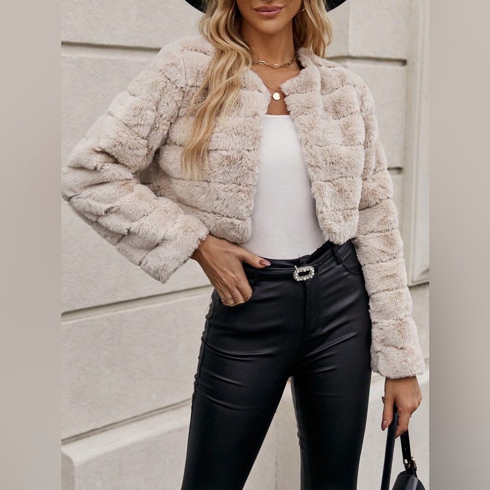 Cream Faux Fur Jacket